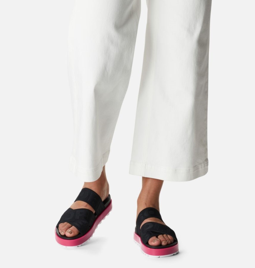 Women's Roaming Sport Slide Sandal Sorel Australia Black-Punch Pink
