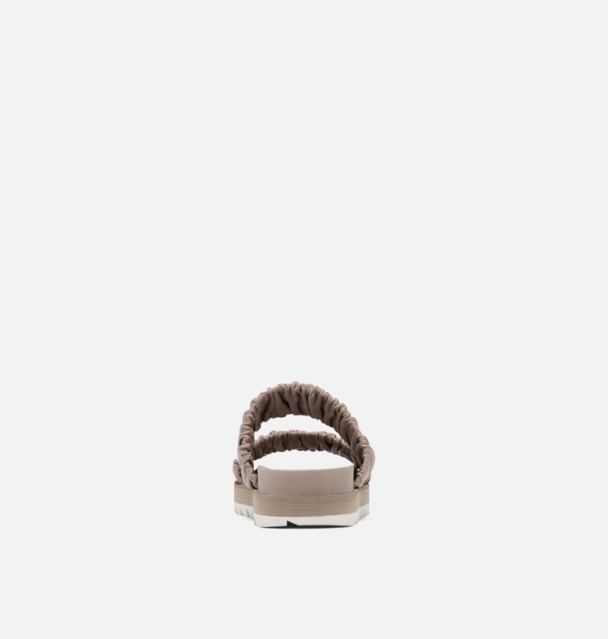 Women's Roaming Two Strap Slide Flat Sandal Omega Taupe-Chalk Sorel Australia