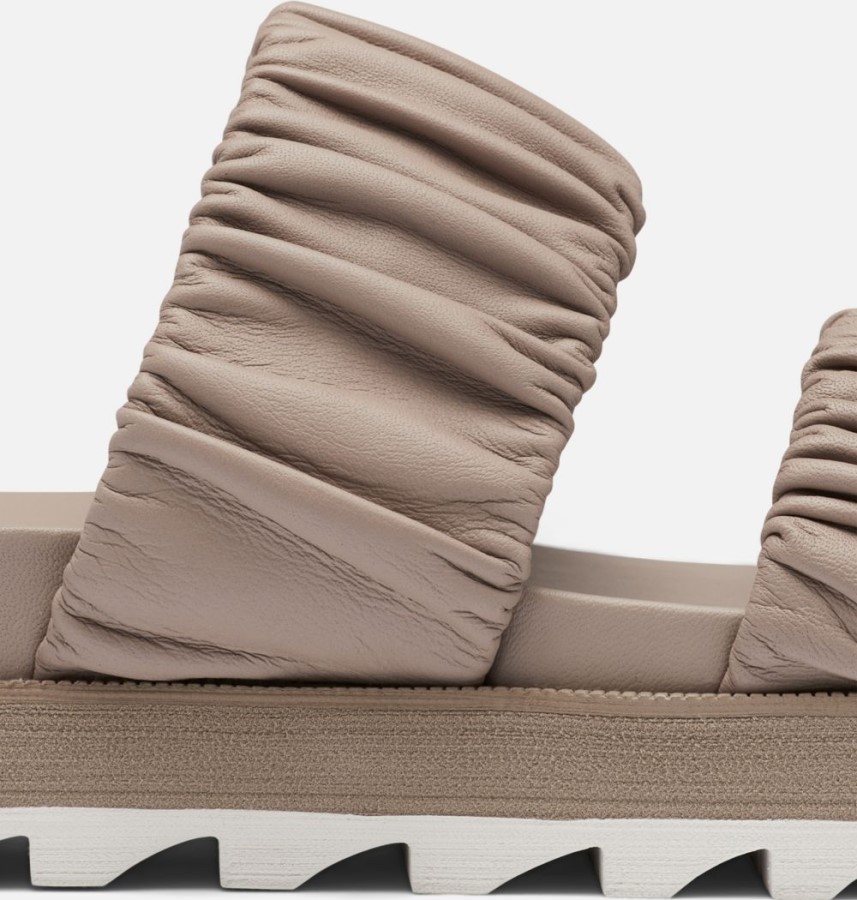 Women's Roaming Two Strap Slide Flat Sandal Omega Taupe-Chalk Sorel Australia