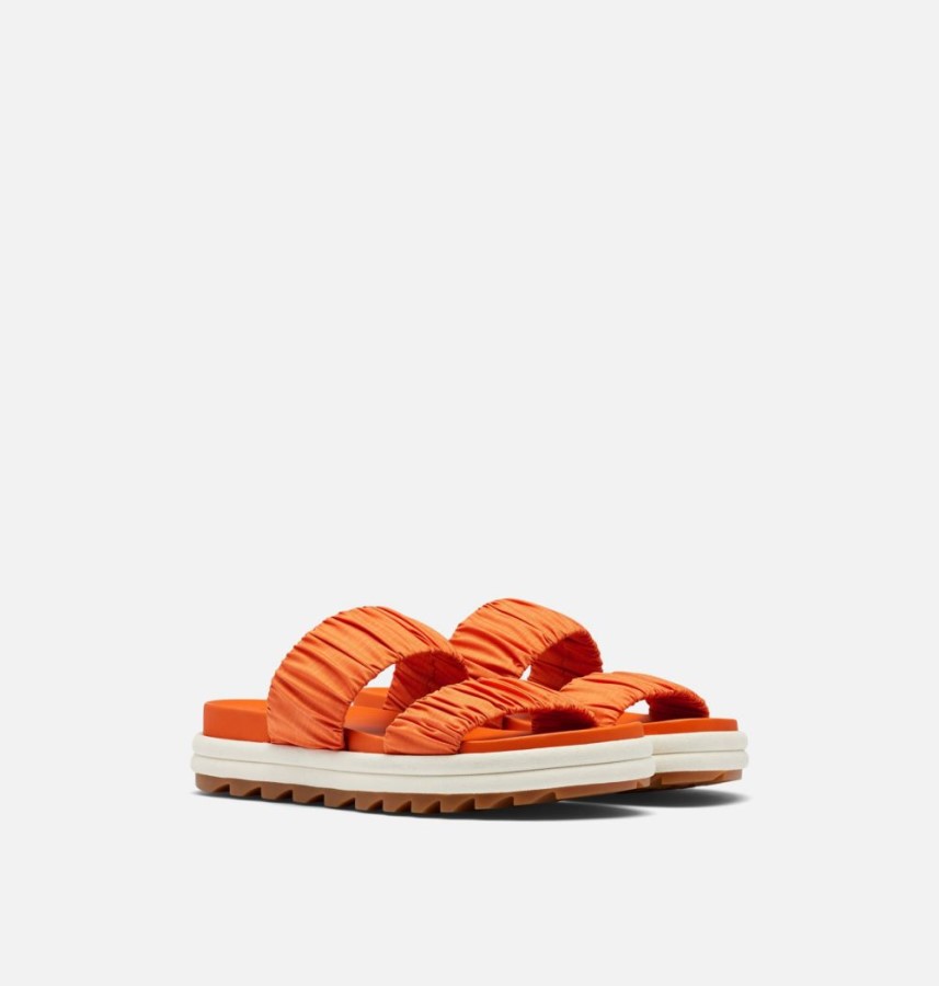Women's Roaming Two Strap Slide Flat Sandal Sorel Australia Desert Sun-Chalk