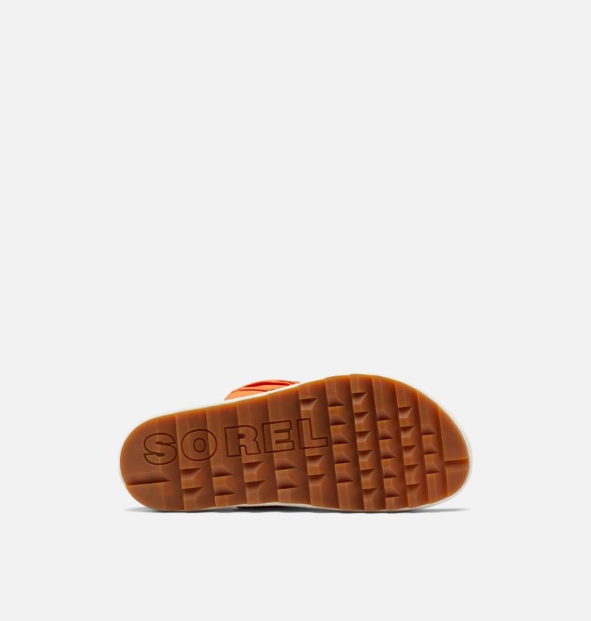 Women's Roaming Two Strap Slide Flat Sandal Sorel Australia Desert Sun-Chalk