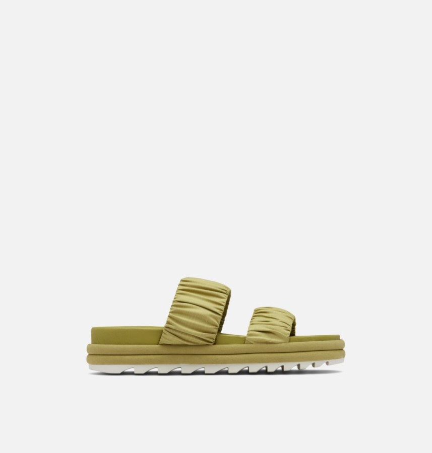 Women's Roaming Two Strap Slide Sandal Sorel Australia Olive Shade-Chalk