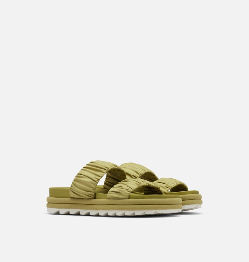 Women's Roaming Two Strap Slide Sandal Sorel Australia Olive Shade-Chalk