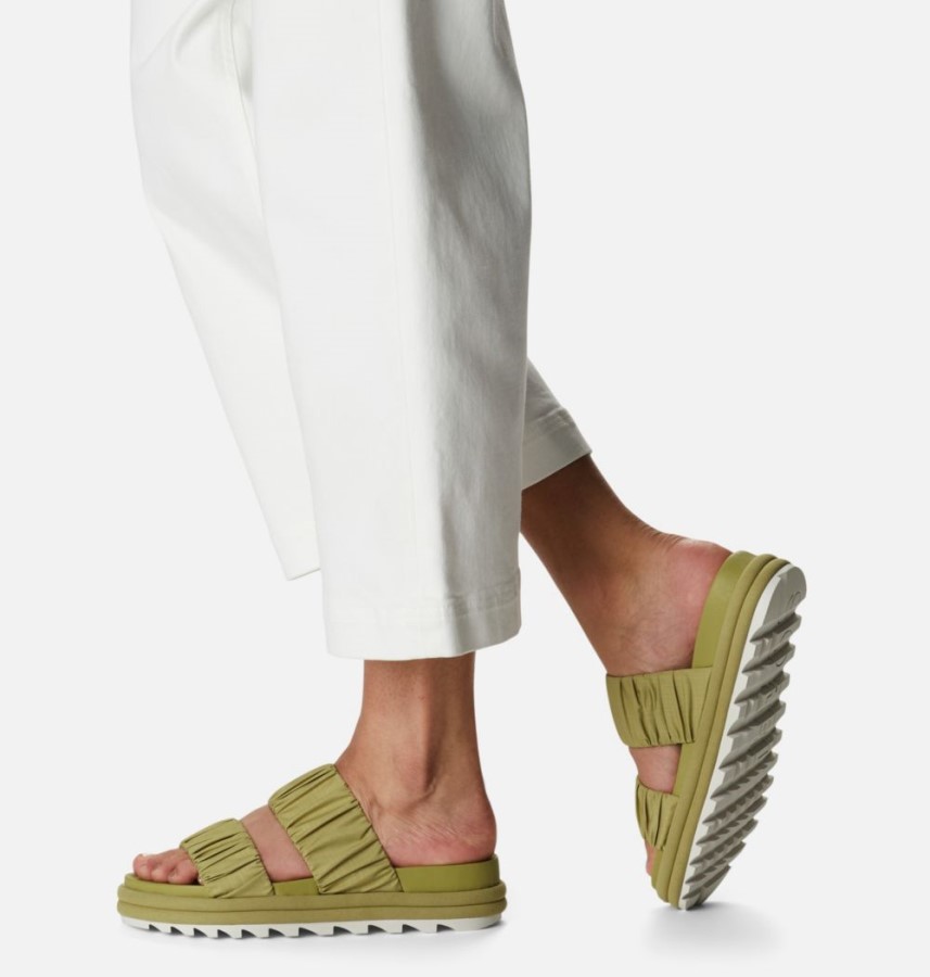 Women's Roaming Two Strap Slide Sandal Sorel Australia Olive Shade-Chalk