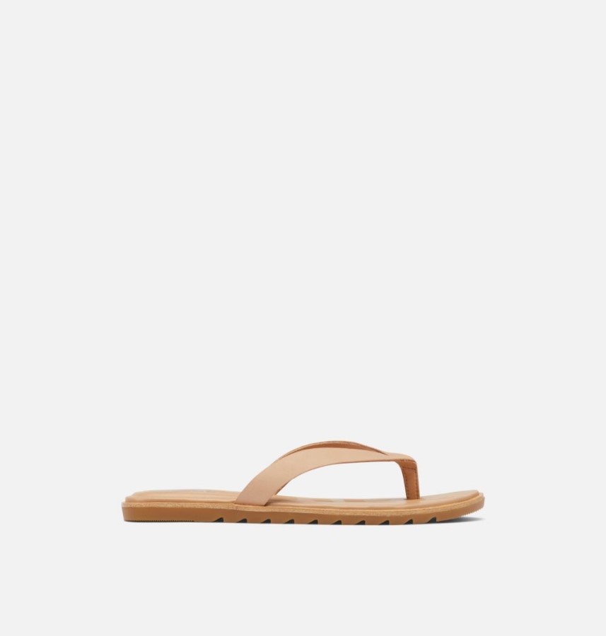Womens Ella Ii Flip Sandal Honest Beige-Gum Sorel Australia