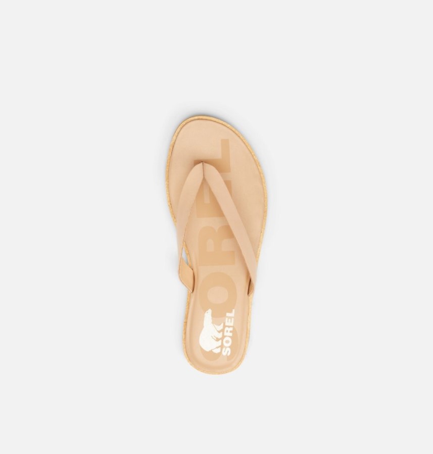 Womens Ella Ii Flip Sandal Honest Beige-Gum Sorel Australia