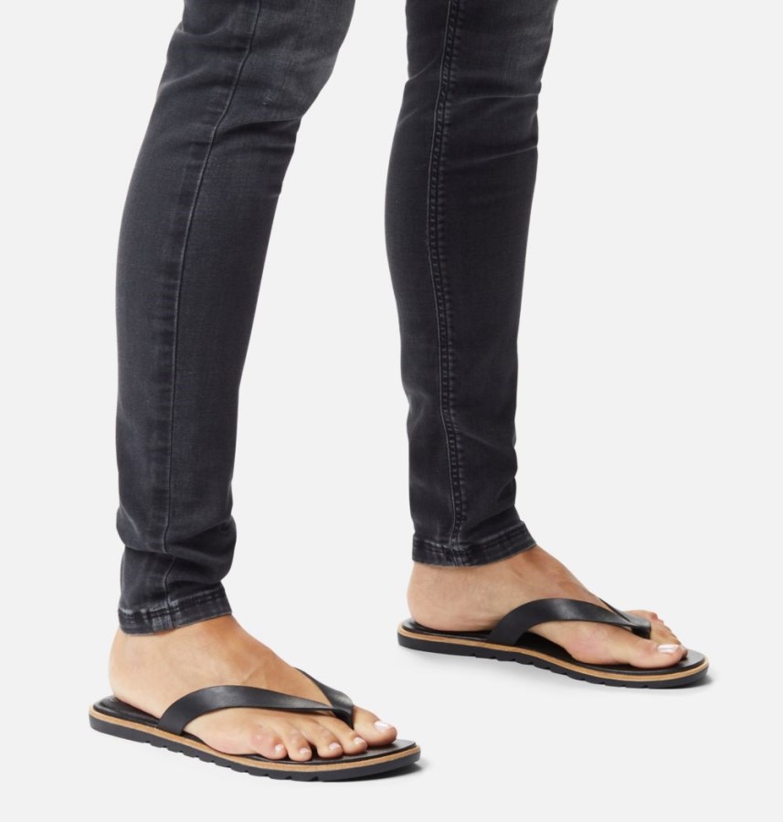 Womens Ella Ii Flip Sandal Sorel Australia Black-Sea Salt
