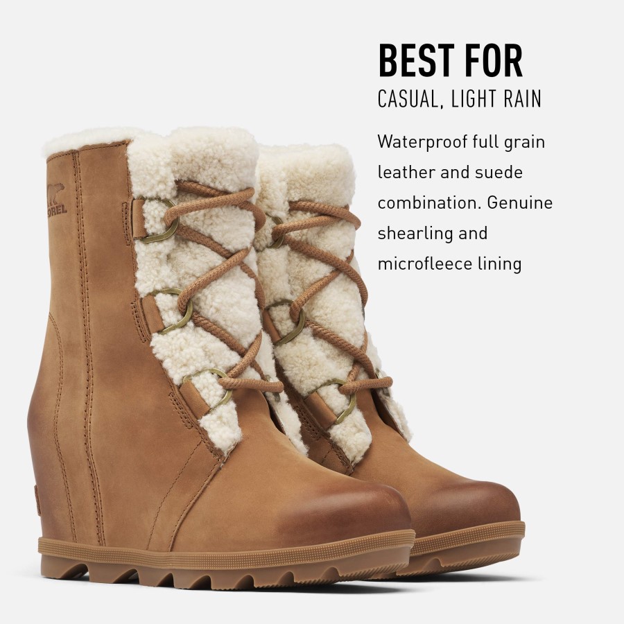 Womens Joan Of Arctic Wedge Ii Shearling Wedge Heel Ankle Boots Sorel Australia Velvet Tan