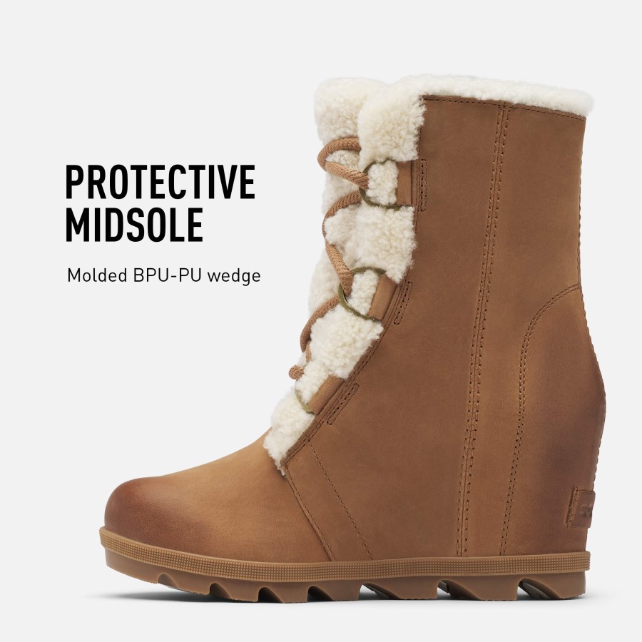 Womens Joan Of Arctic Wedge Ii Shearling Wedge Heel Ankle Boots Sorel Australia Velvet Tan