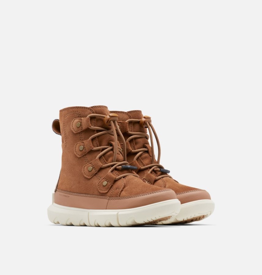 Youth Explorer Lace Winter Boot Velvet Tan-Chalk Sorel Australia